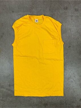 Vintage Deadstock Yellow FOTL Muscle Pocket Tee